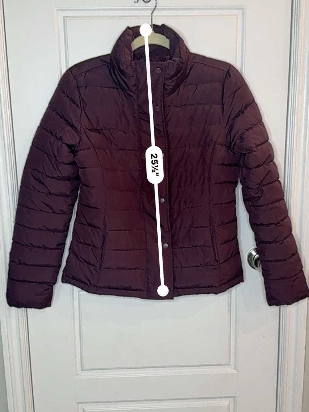 Gap Maroon Wine Puffer Shirt Jacket Shacket small Button Front Quilted - Picture 5 of 8